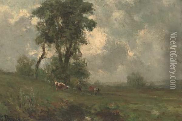 Cattle In A Landscape Oil Painting - George Boyle