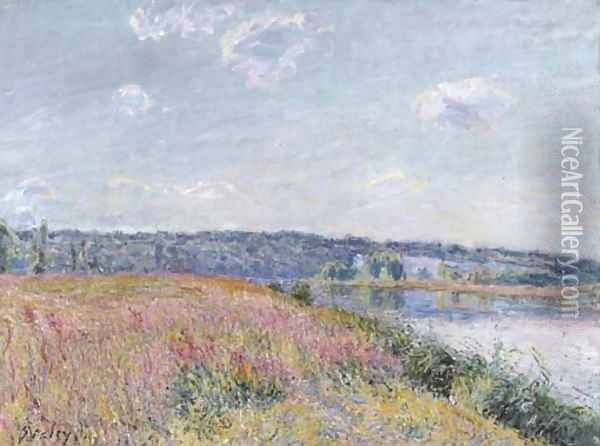 La prairie et les coteaux de Veneaux-Nadon Oil Painting - Alfred Sisley