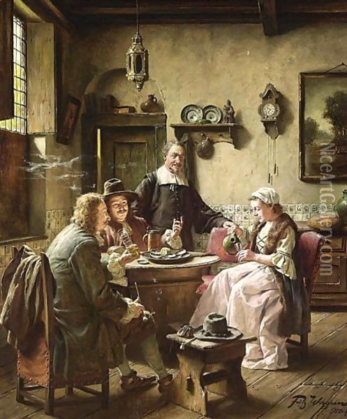 An Interesting Story 2 Oil Painting - Fritz Wagner