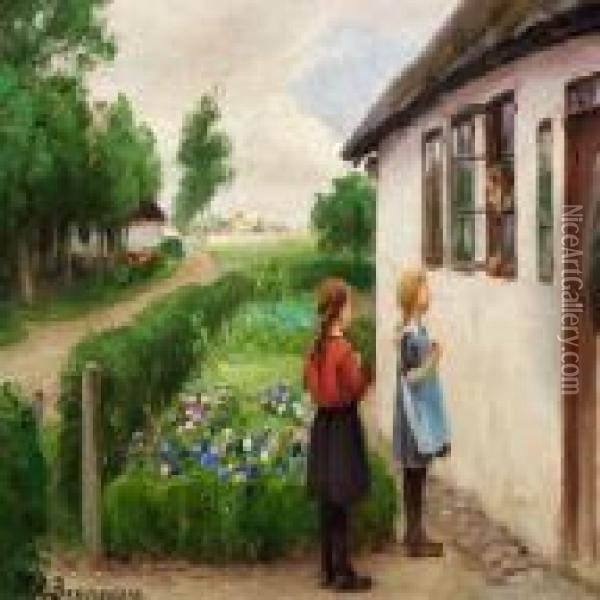 The Visit Oil Painting - Hans Anderson Brendekilde