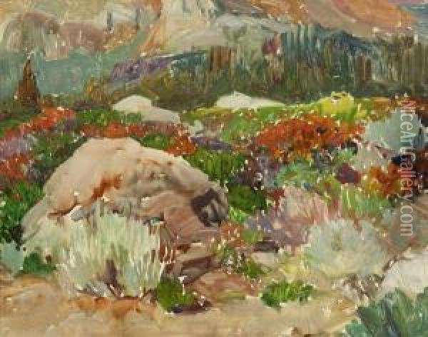 Wildflowers Oil Painting - Frank Tenney Johnson