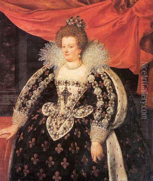 Marie de Médicis, Queen of France 1611 Oil Painting - Frans Pourbus the younger