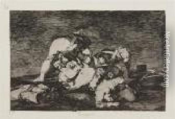 Tampoco (from Los Desastres De La Guerra) Oil Painting - Francisco De Goya y Lucientes