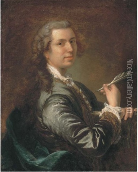Portrait D'un Dessinateur Oil Painting - Alexis Grimou