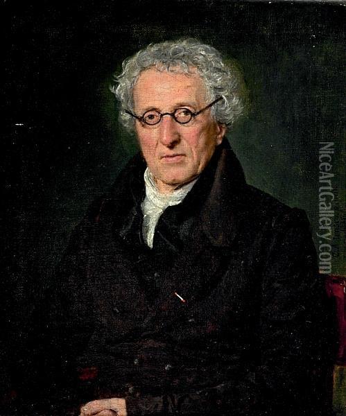 Portrait Of Niels Lang Nissen. Signed C. A. Jensen Pinxit Oil Painting - Christian Albrecht Jensen