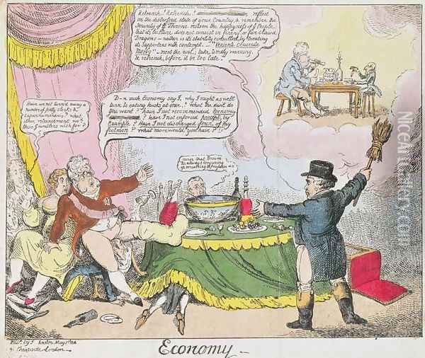 Economy, published by Johnston, London, May 1816 Oil Painting - Thomas Rowlandson