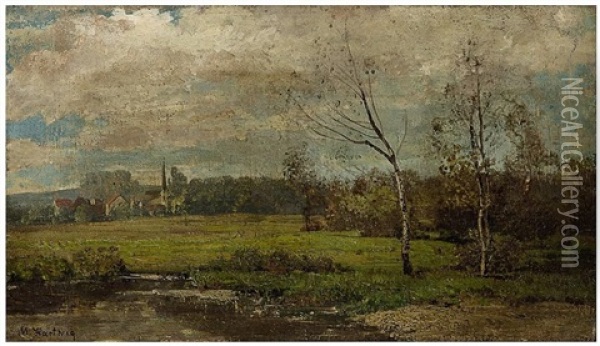 Herbstliche Landschaft Oil Painting - Max Hartwig