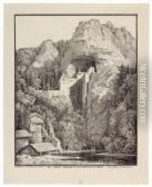 Das Schloss Prediama Von Crein Xii Stund Von Triest Oil Painting - Karl Friedrich Schinkel