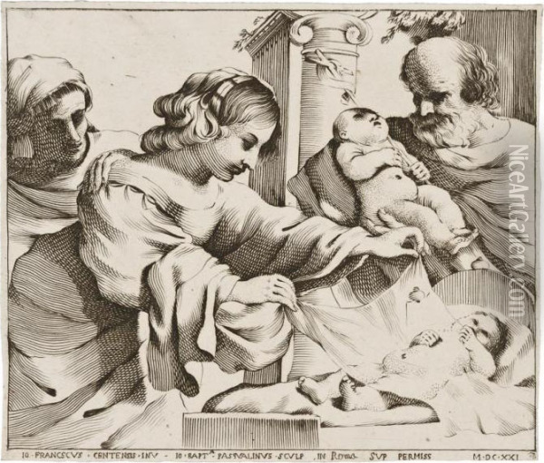 Sacra Famiglia Con San Giovannino E Sant'anna Oil Painting - Giovanni Battista Crespi Il Cerano