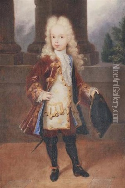 Portrait Of A Young Gentleman (an Infante Of Spain?) Oil Painting - Michel-Ange Houasse