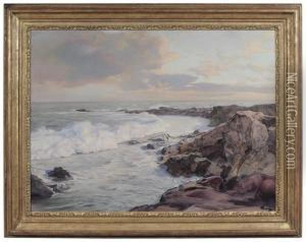 Running Surf Oil Painting - Frederick Judd Waugh