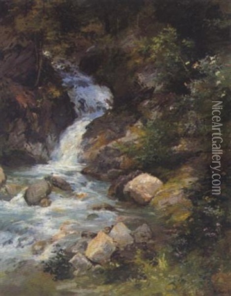 Bachlauf Auf Waldlichtung Oil Painting - Marie Oesterley