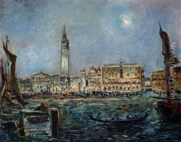 Venedig Im Mondschein Oil Painting - Wincenty Brauner
