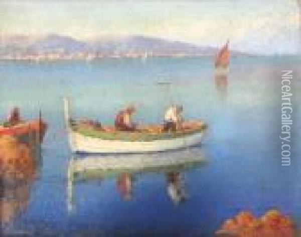 Two Fisherman Oil Painting - Vincent Manago