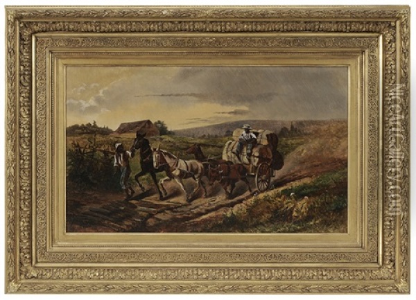 Carting Cotton Oil Painting - John Bennett