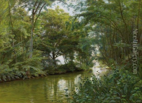 Ruisseau En Foret Oil Painting - Christian Zacho