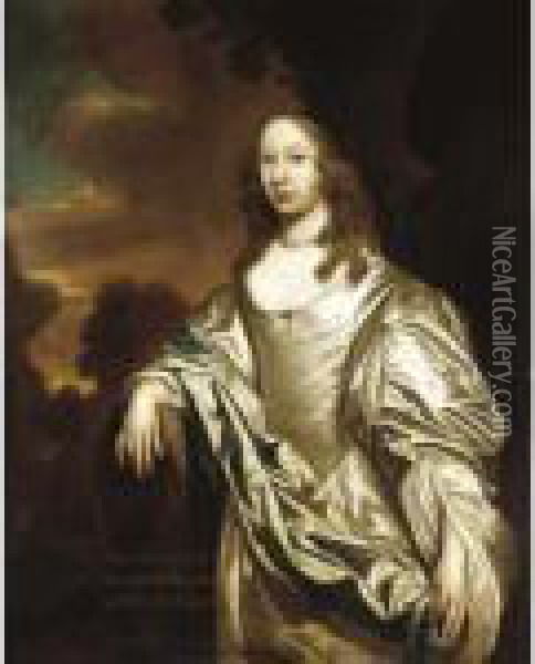 Portrait Of Alice, Countess Of Drogheda (1625-c.1696) Oil Painting - William Wissing or Wissmig