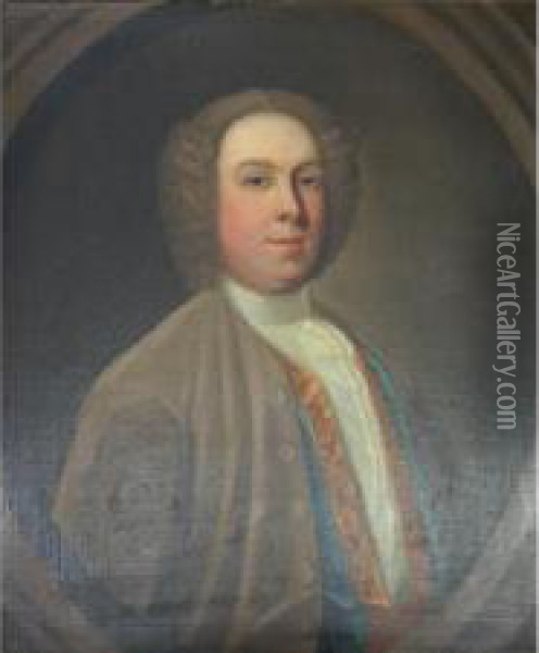 Portraits Of Edmund Halliday Oil Painting - Enoch Seeman