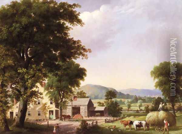 Summer, Haying at Jones Inn Oil Painting - George Henry Durrie