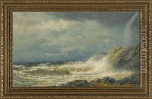 Rocky Coastal Scene Oil Painting - James Gale Tyler