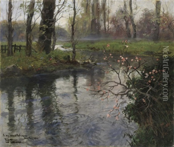 A Stream In Springtime Oil Painting - Frits Thaulow