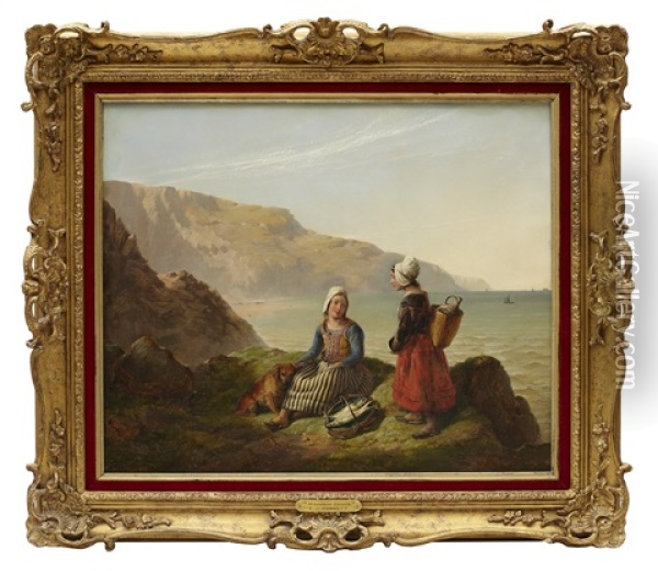 Seashore Gossip Oil Painting - Edward John Cobbett