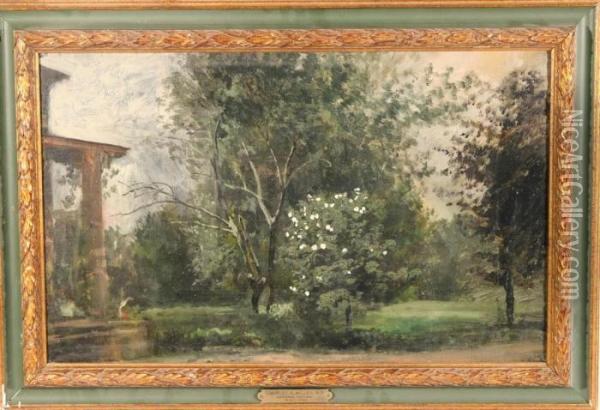 White Blossoms In The Garden Oil Painting - Charles Henry Miller