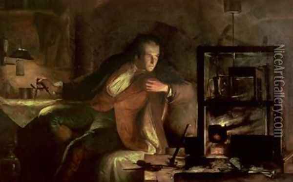 James Watt 1736-1819 and the Newcomen Engine Oil Painting - James Eckford Lauder