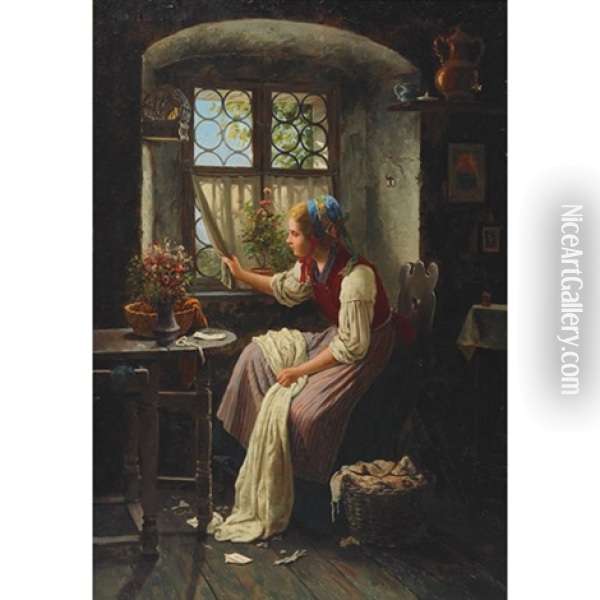 Expectation Oil Painting - Johann Georg Meyer von Bremen