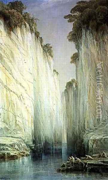 The Marble rocks Jabalpur Madhya Pradesh Oil Painting - Edward Lear