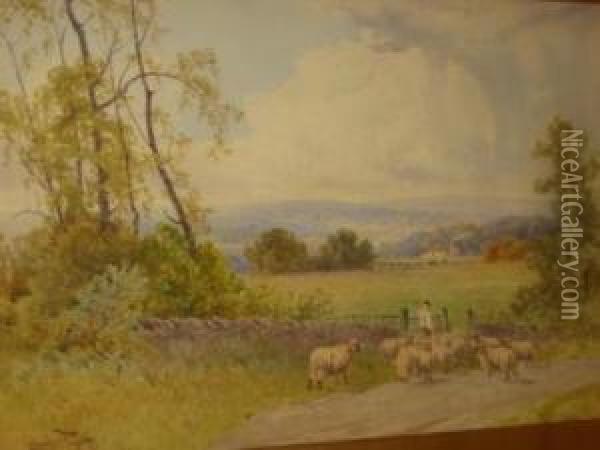 Hatcliffe Wood Road, And Abbey Lane, Signed Pair, Inscribed Verso, 13 1/2 Oil Painting - Charles Pigott