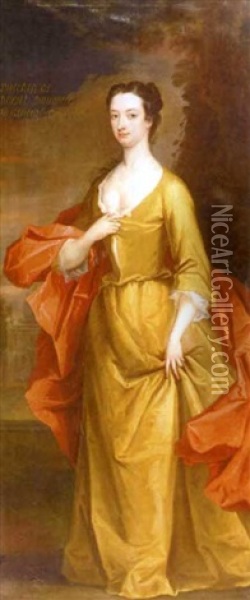 Portrait Of The Duchess Of Dorset, Daughter To General Colyear Oil Painting - Charles Jervas
