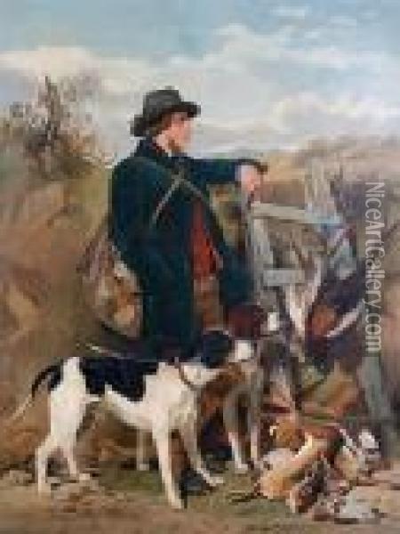 The Scotch Ghillie And The Englishgamekeeper Oil Painting - Richard Ansdell
