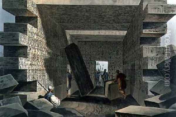 Interior of the Temple of Jupiter Ammon Oil Painting - Luigi Mayer