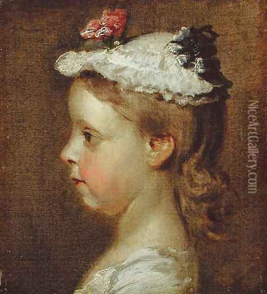 Study of a Girls Head Oil Painting - William Hogarth