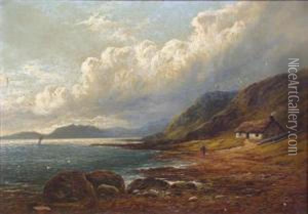 Arran Coast Oil Painting - George Blackie Sticks