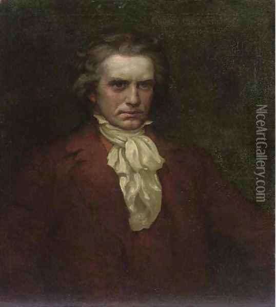 Portrait of Ludwig van Beethoven (1770-1827) Oil Painting - William J. Medcalfe