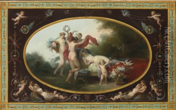 Sleeping Venus Oil Painting - Jean-Frederic Schall