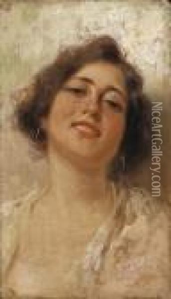 Portrait De Femme Oil Painting - Vincenzo Irolli