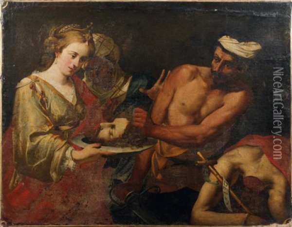 Salome Recevant La Tete De Saint Jean-baptiste Oil Painting - Lionello Spada