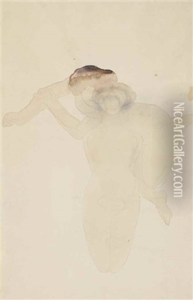 Assemblage De Femme Vase Et De Femme Agenouillee Oil Painting - Auguste Rodin