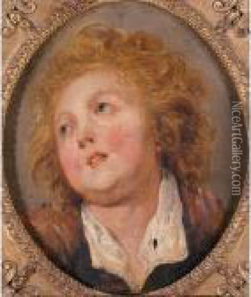 Head Of A Young Boy Oil Painting - Jean-Honore Fragonard