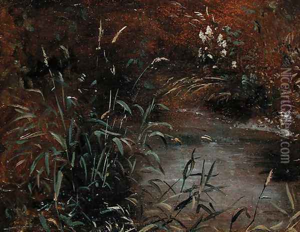 Rushes by a Pool, c.1821 Oil Painting - John Constable