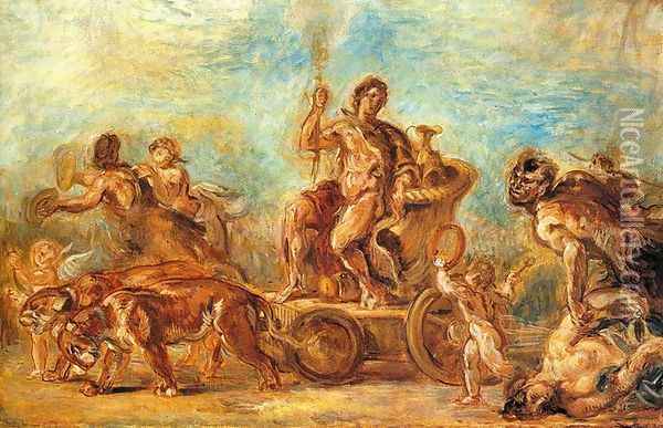 Triumph of Bacchus Oil Painting - Eugene Delacroix