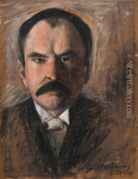 Portrait Of A Man Oil Painting - Hugo Simberg
