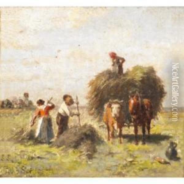 Haymaking Oil Painting - Robert Schleich