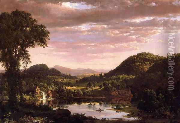 New England Landscape (or Evening after a Storm) Oil Painting - Frederic Edwin Church