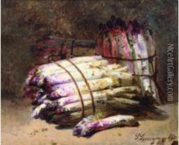 Les Asperges Oil Painting - Pierre Bourgogne