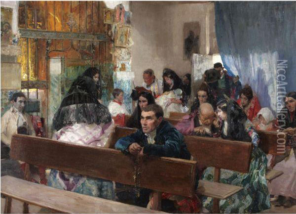 El Bautizo (the Christening) Oil Painting - Joaquin Sorolla Y Bastida