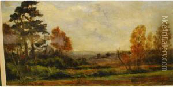 Autumnal New Forestlandscape Oil Painting - Frederik Golden Short